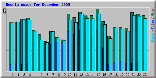 Hourly usage for December 2025